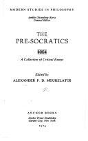 The Pre-Socratics : A Collection of Critical Essays - Thryft