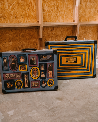 Hand-Painted Vintage Suitcase Art Pieces