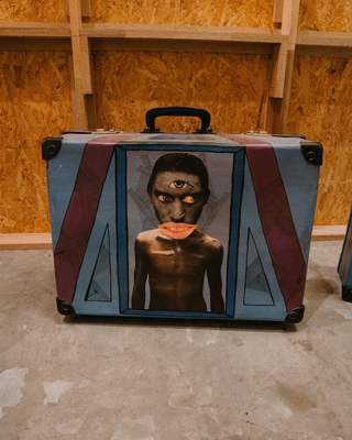 Hand-Painted Vintage Suitcase Art Pieces