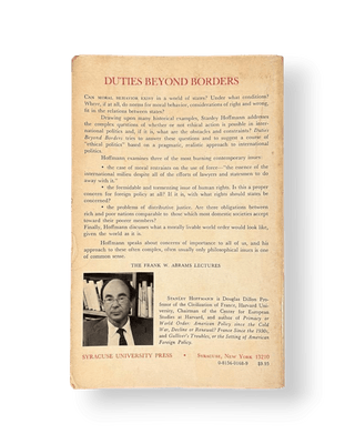 Duties Beyond Borders: On the Limits and Possibilities of Ethical International Politics - Thryft