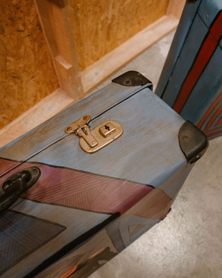 Hand-Painted Vintage Suitcase Art Pieces