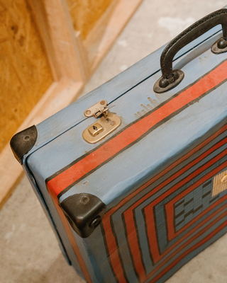 Hand-Painted Vintage Suitcase Art Pieces