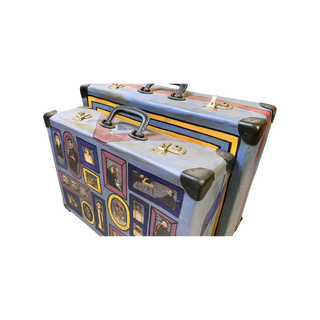 Hand-Painted Vintage Suitcase Art Pieces