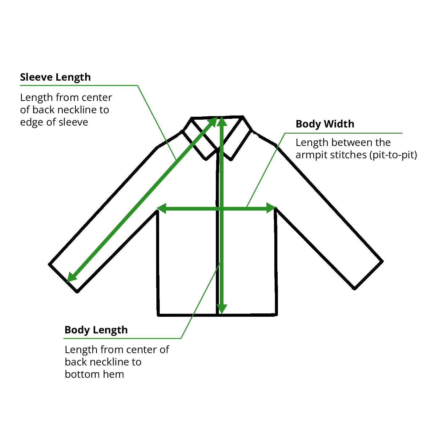 Shirts measurement diagram