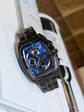 Wired Quartz Chronograph Black Tonneau Bracelet Watch