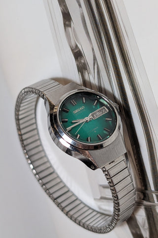Vintage Seiko Automatic Silver-Tone Round Bracelet Watch #3