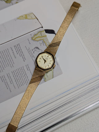 Vintage Citizen Quartz Gold-Tone Octagonal Bracelet Watch