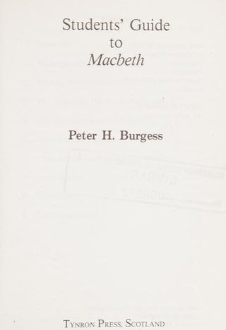 Students' Guide to Shakespeare's "Macbeth"
