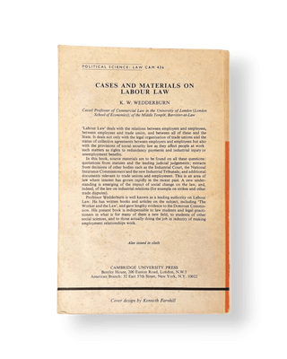 Cases and Materials on Labour Law - Thryft